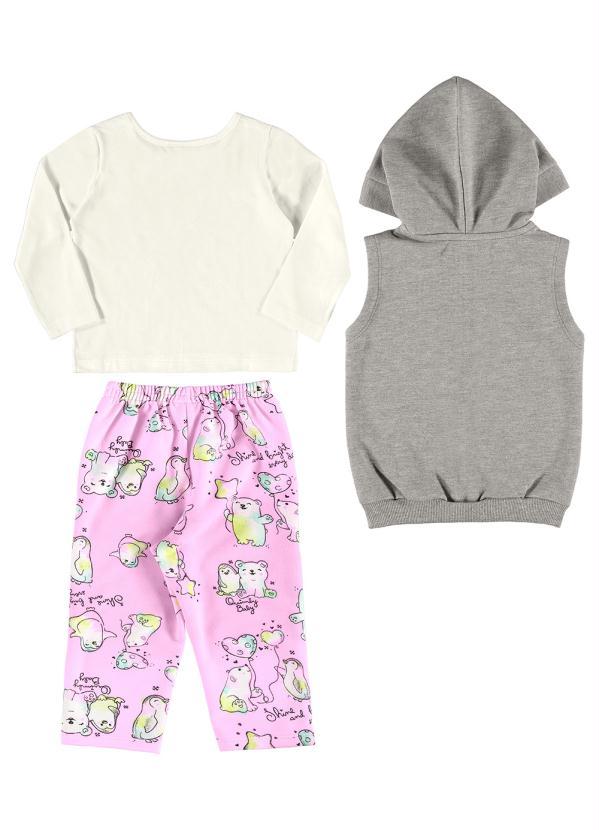 Quimby - Kit 3 Peças para Bebê Menina Bege 2