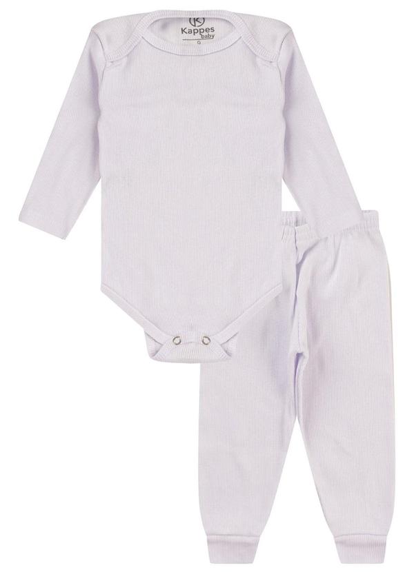 Rovitex - Kit Body Bebê Canelado 2 Peças Branco