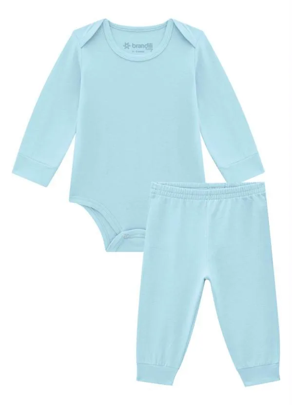 Brandili Baby - Kit Body e Calça Unissex de Cotton Azul