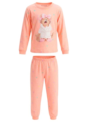 Brandili - Pijama em Meia Malha de Onça Salmao - BRANDILI