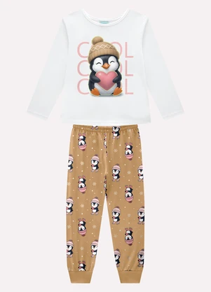 Kyly - Pijama Infantil Menina Brilha no Escuro Branco - KYLY