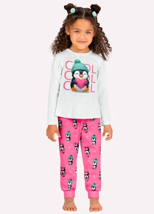 Kyly - Pijama Infantil Menina Brilha no Escuro Cinza - KYLY