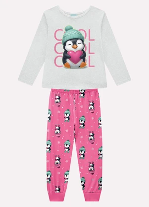 Kyly - Pijama Infantil Menina Brilha no Escuro Cinza - KYLY