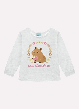 Kyly - Pijama Infantil Menina Capivara Cinza - KYLY