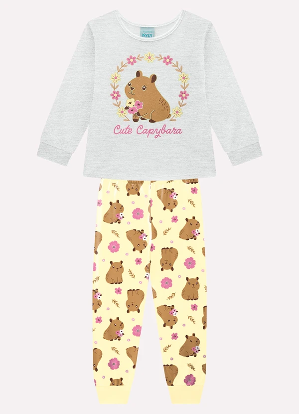 Kyly - Pijama Infantil Menina Capivara Cinza