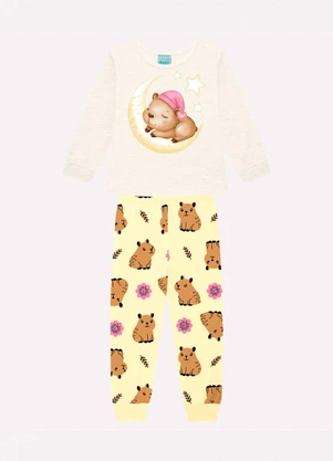 Kyly - Pijama Infantil Menina Capivara Cinza - KYLY