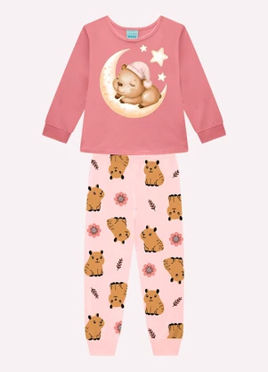 Kyly - Pijama Infantil Menina Capivara Rosa - KYLY