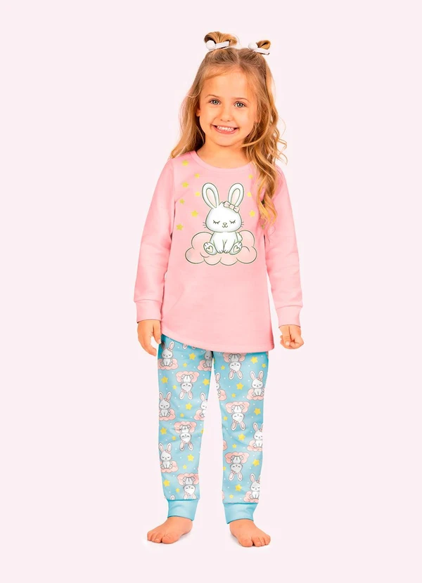 Kyly - Pijama Infantil Menina Coelinho Rosa
