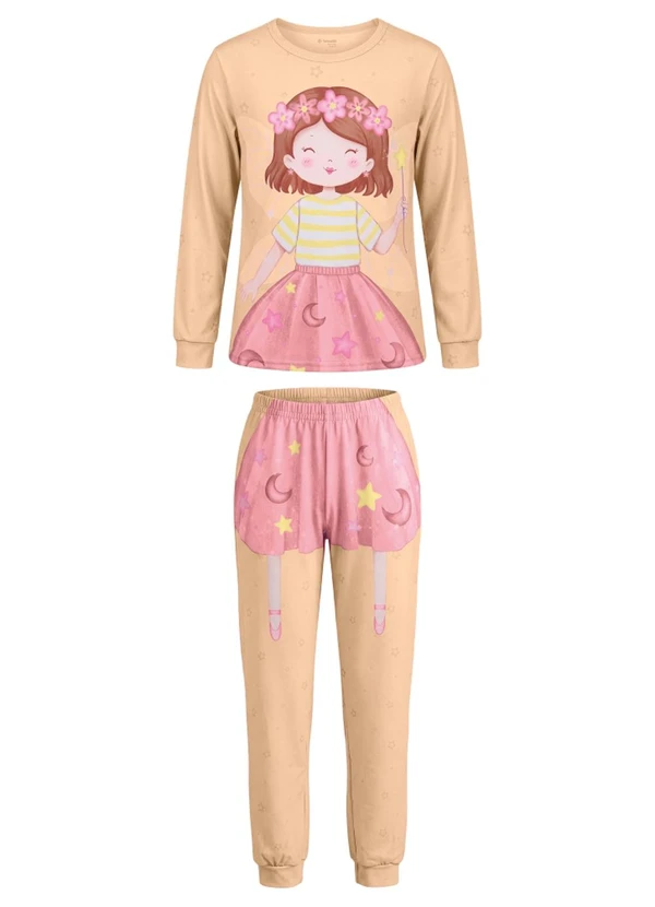 Brandili - Pijama Infantil Menina em Malha Rosa