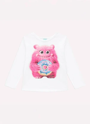 Kyly - Pijama Infantil Menina Monstrinhos Branco - KYLY