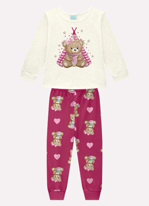 Kyly - Pijama Infantil Menina Ursinho Cinza - KYLY