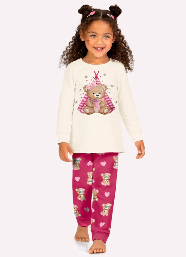 Kyly - Pijama Infantil Menina Ursinho Cinza