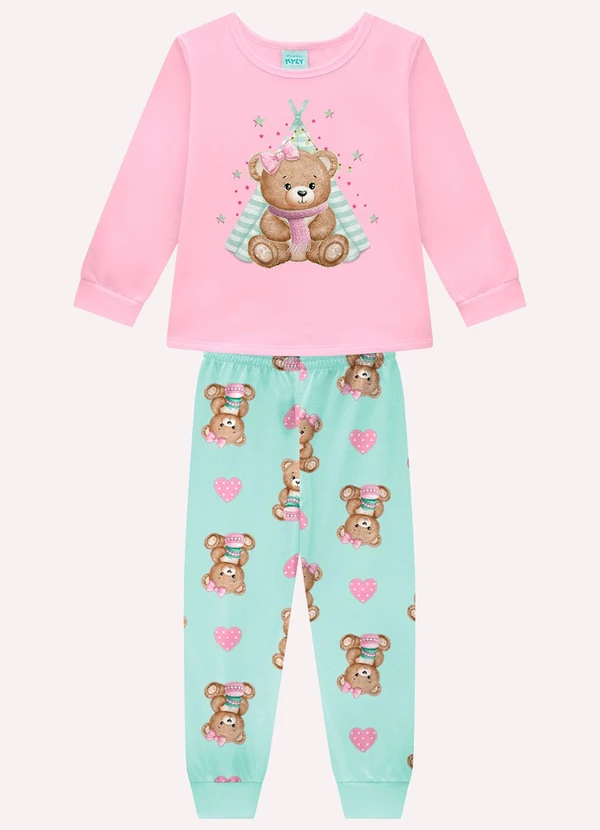 Kyly - Pijama Infantil Menina Ursinho Rosa