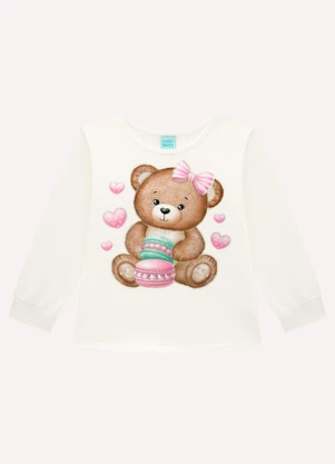 Kyly - Pijama Infantil Menina Ursinhos Branco - KYLY