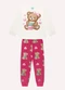 Kyly - Pijama Infantil Menina Ursinhos Rosa - variação: Branco