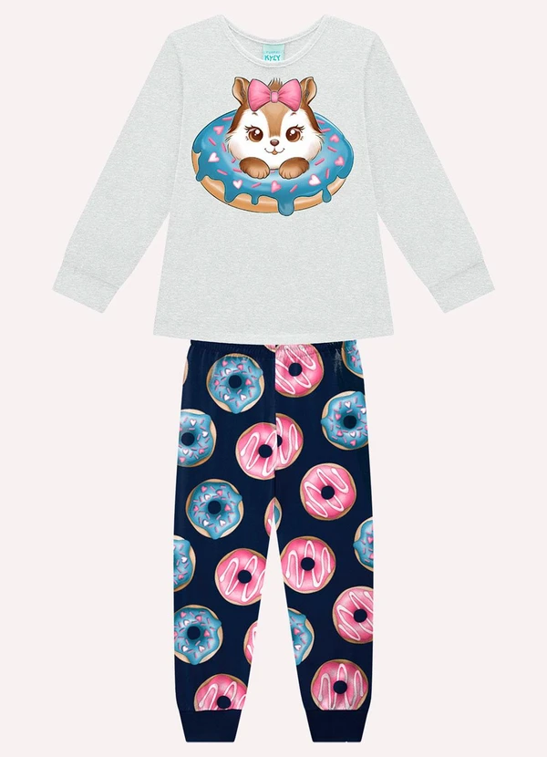 Kyly - Pijama Infatil Menina Donuts Cinza