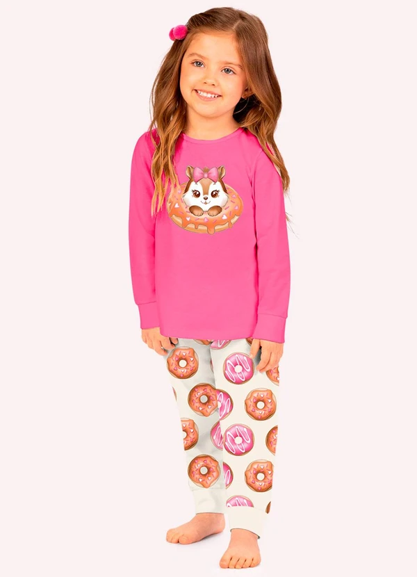 Kyly - Pijama Infatil Menina Donuts Rosa