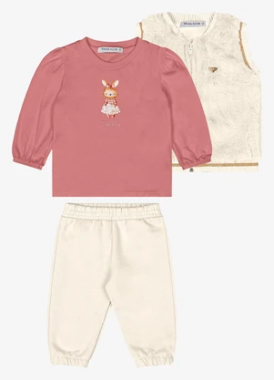 Trick Nick - Trijunto, Blusa com Calça e Colete Bege - TRICK NICK