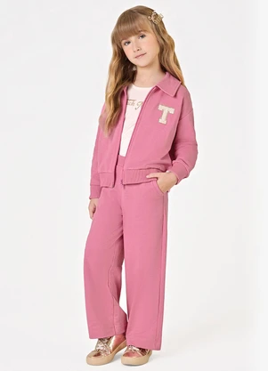 Trick Nick - Trijunto Jaqueta Blusa Calça Moletom Rosa - TRICK NICK