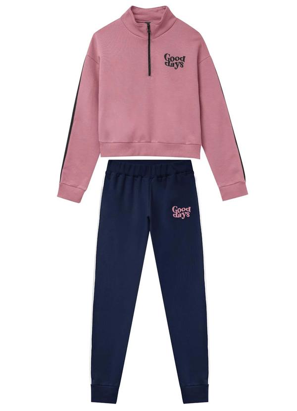 Amora - Casaco em Moletom Teen Menina Rosa