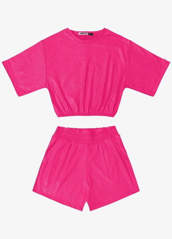 Minty - Conjunto Blusa com Shorts Feminino Rosa 1