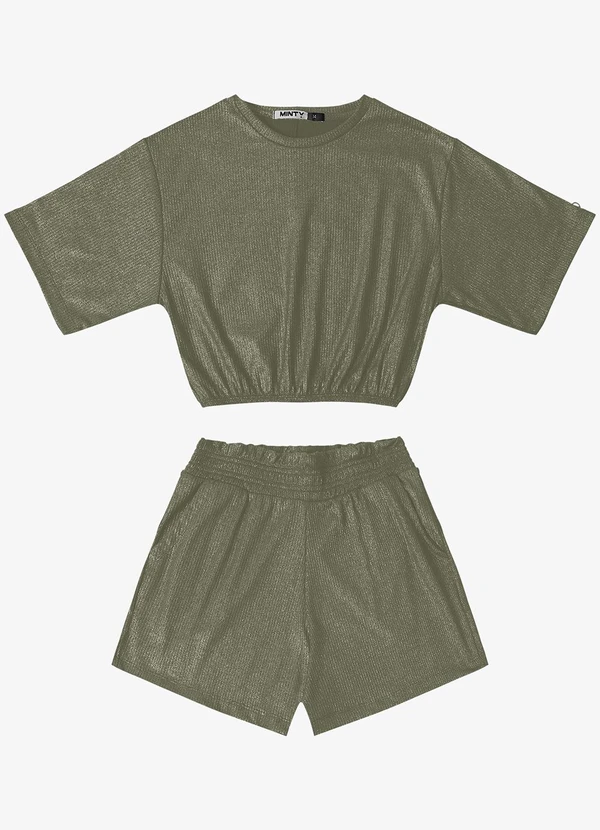 Minty - Conjunto Blusa com Shorts Feminino Verde 2