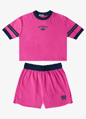 Minty - Conjunto Blusa com Shorts Malhão Feminino Rosa - MINTY