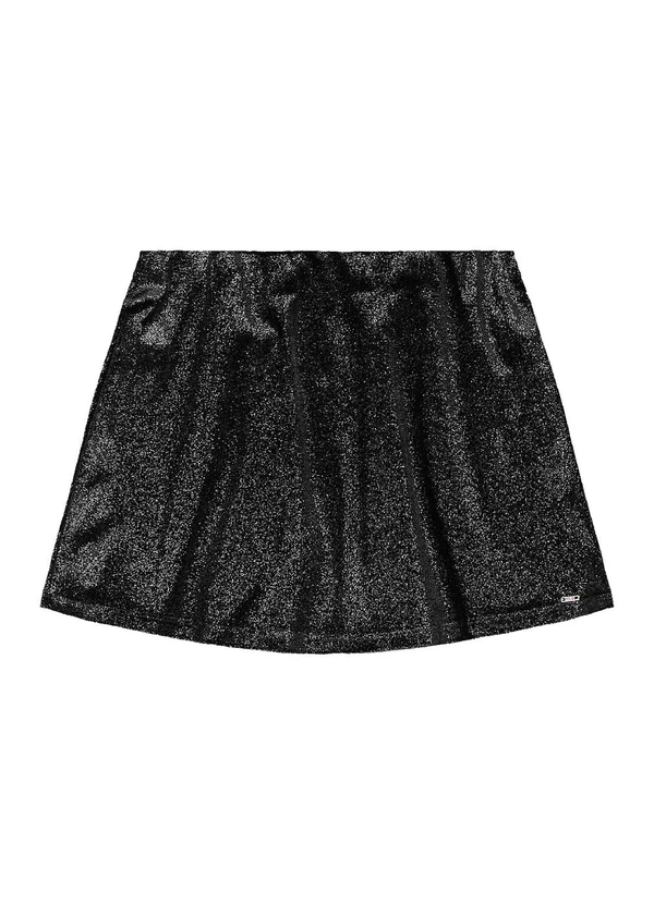 Gloss - Conjunto Blusa Cropped Saia Brilhante Preto 6