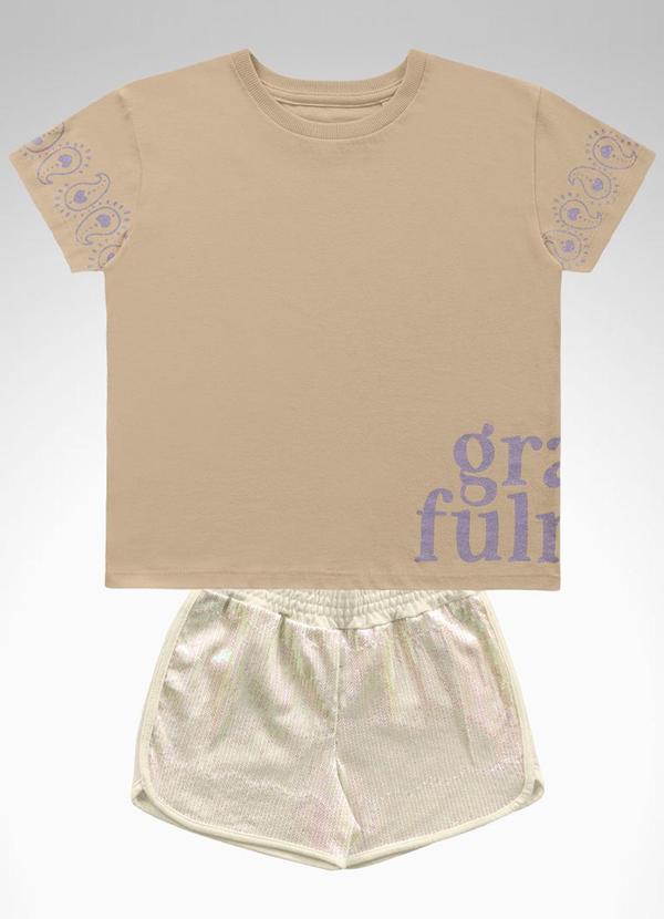 Playground - Conjunto Blusa e Short Bege