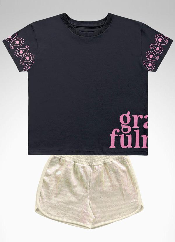 Playground - Conjunto Blusa e Short Preto