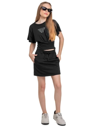 Gloss - Conjunto Blusa e Short-Saia Juvenil Preto - GLOSS