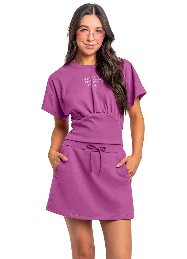 Gloss - Conjunto Blusa e Short-Saia Juvenil Roxo