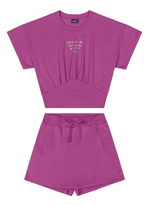 Gloss - Conjunto Blusa e Short-Saia Juvenil Roxo 5