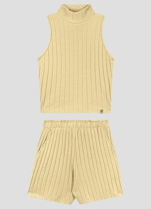 Based. - Conjunto Blusa e Shorts Cotton Canelado Bege - BASED.