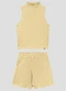Based. - Conjunto Blusa e Shorts Cotton Canelado Bege - variação: Bege