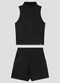 Based. - Conjunto Blusa e Shorts Cotton Canelado Bege - variação: Preto
