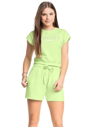 Gloss - Conjunto Blusa Short Moletom Verde - GLOSS