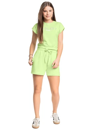 Gloss - Conjunto Blusa Short Moletom Verde - GLOSS