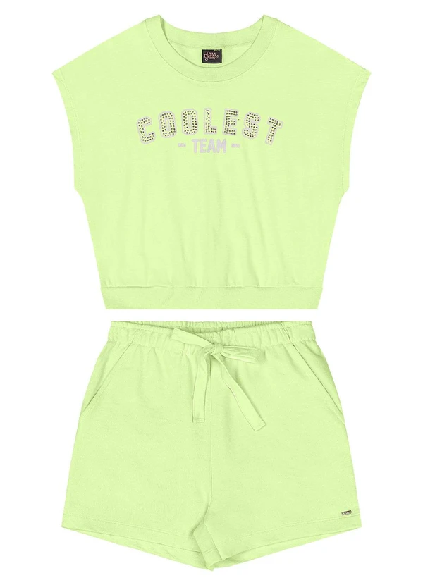 Gloss - Conjunto Blusa Short Moletom Verde 3