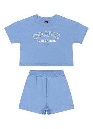 Gloss - Conjunto com Blusa e Short Juvenil Azul - GLOSS