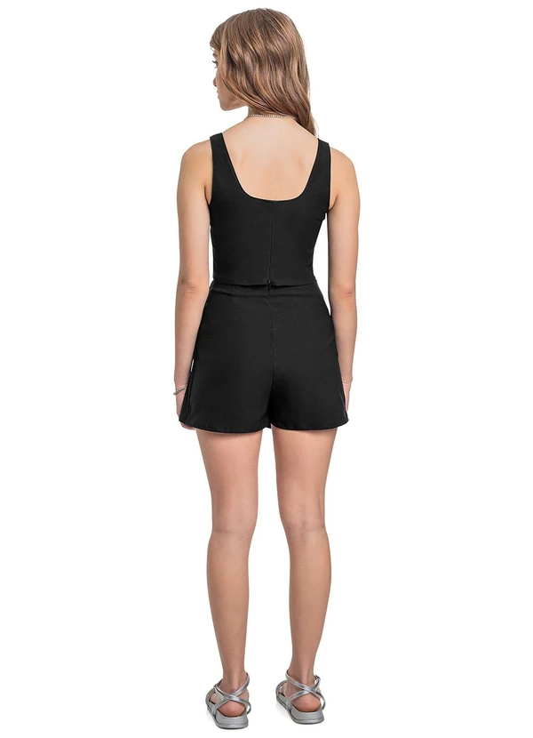 Gloss - Conjunto com Top e Short-Saia Juvenil Preto 2