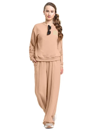 Gloss - Conjunto Creator Juvenil Blusão Calça Marrom - GLOSS