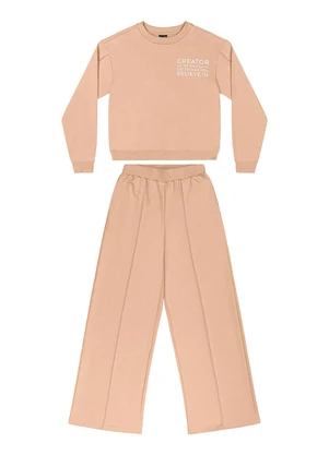 Gloss - Conjunto Creator Juvenil Blusão Calça Marrom - GLOSS