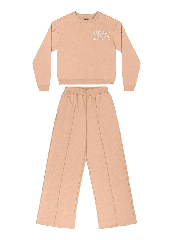 Gloss - Conjunto Creator Juvenil Blusão Calça Marrom 2