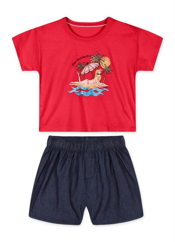 Marisol - Conjunto Curto Infantil MeninaVermelho