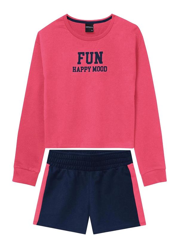 Amora - Conjunto em Moletinho Teen Menina Vermelho