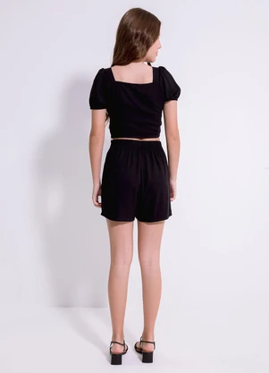 Cativa You - Conjunto em Tecido Texturizado  Preto - CATIVA YOU