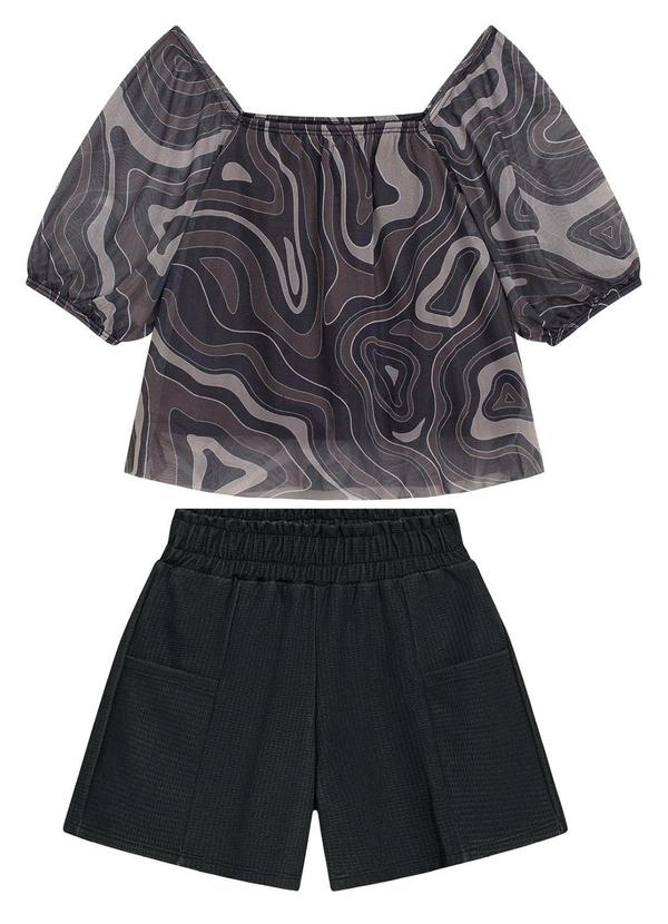 Amora - Conjunto em Tule Teen Menina Preto