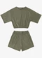 Minty - Conjunto Juvenil Blusa com Shorts Verde Militar - variação: Verde Militar