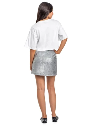 Gloss - Conjunto Juvenil com Blusa e Saia Branco - GLOSS